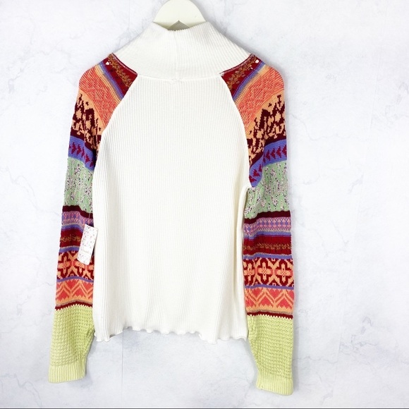 [Free People] Patterned Ivory Knit Sweater - Picture 7 of 15